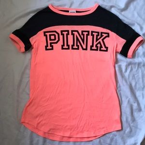 Victoria’s Secret Pink hot pink and black top.
